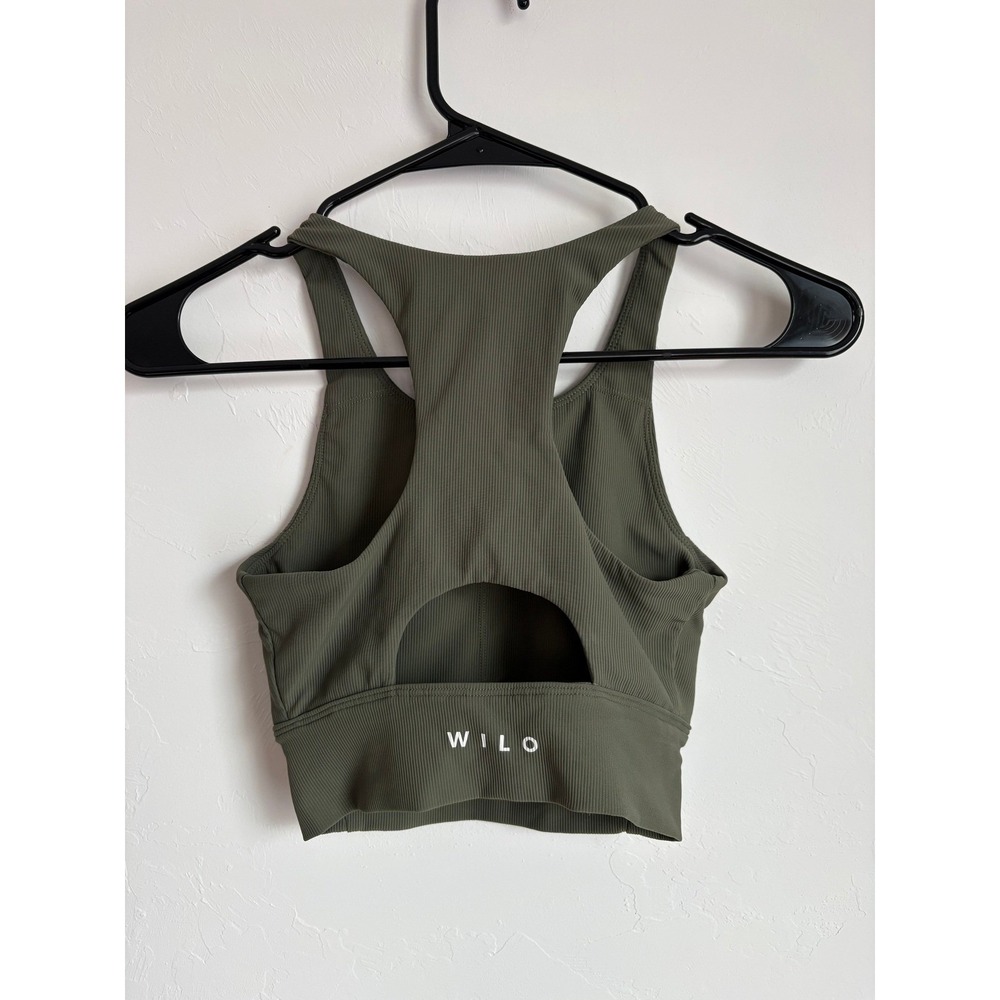 Wilo The Label Base Ribbed Longline Racerback Sports Bra Athleisure Yoga Workout - Picture 2 of 6